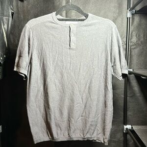 Zara Knitted Henley in “charcoal”